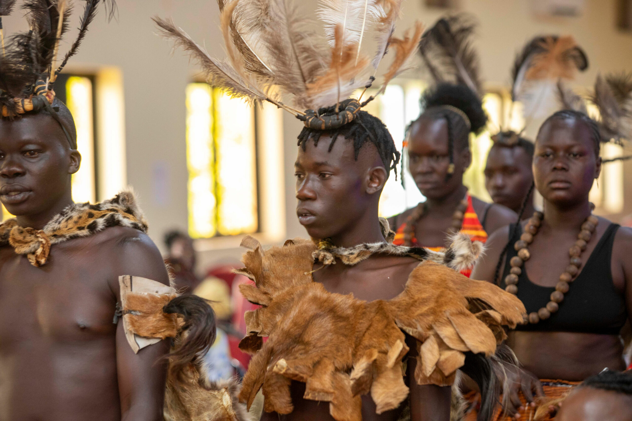 Acholi dancers peforming the Royal Dance (Bwola)