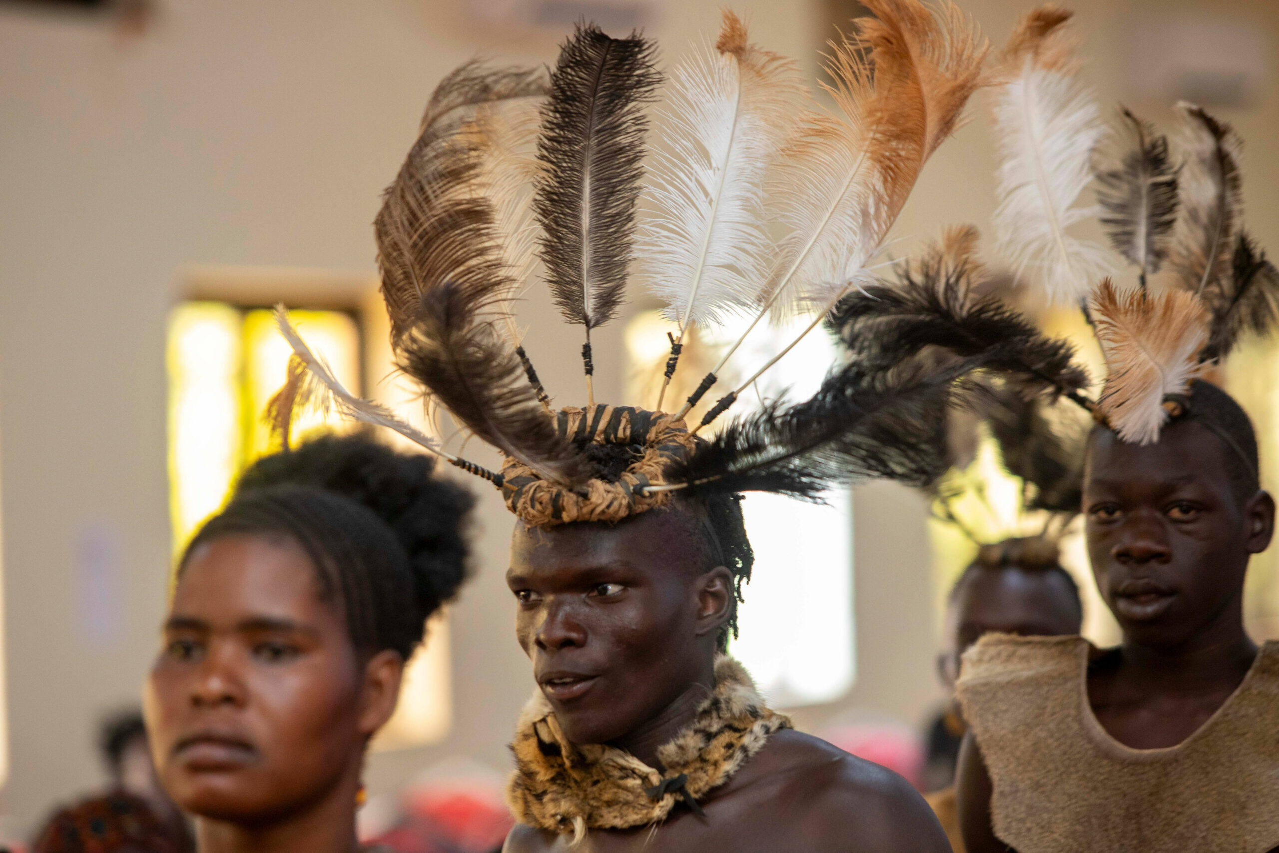 Acholi dancers peforming the Royal Dance (Bwola)